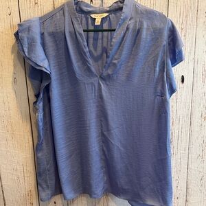 Nine West Women's Light Blue V-Neck Blouse